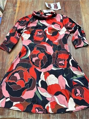 NWT Lili Sidonio x Molly Braken Retro Rose Dress- Small Kentucky Derby Dress